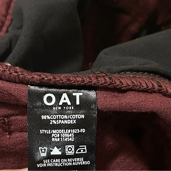 OAT NYC Corduroy Pant Women’s 30 High Rise Burgundy Skinny Leg Pant - Picture 9 of 14